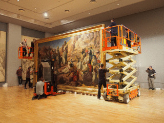 Public restoration of painting, National Gallery of Victoria
