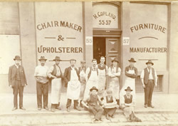 Staff outside the premises of H. Copland, furniture manufacturer and upholsterer, c1900